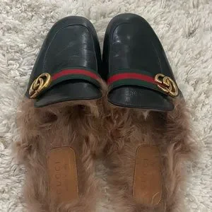 Gucci | Shoes | Gucci Princetown Black Leather Loafers With  display picture 1